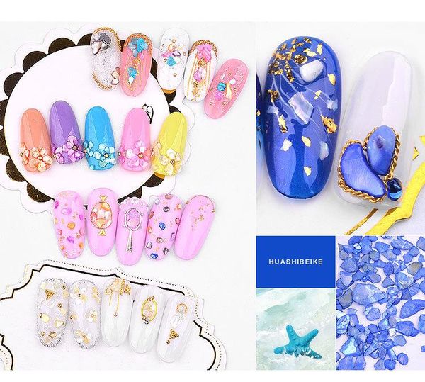 

nail art decorations 12color 3d mermaid broken shell sequins uv resin epoxy mold natural slices for diy jewelry, Silver;gold