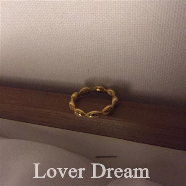 

cluster rings 2021 korean vintage silver color gold bean for women with pearl rhinestone heart open girl fashion jewelry accessory, Golden;silver