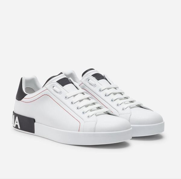 

22s outdoor sports shoes perfect calfskin nappa portofino sneakers white leather casual walking nice famous trainers eu38-46 with box, Black