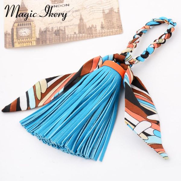 

keychains magic ikery gold color fashion casual leather tassels bag pendant alloy key chains jewelry f or female mkch3691, Silver