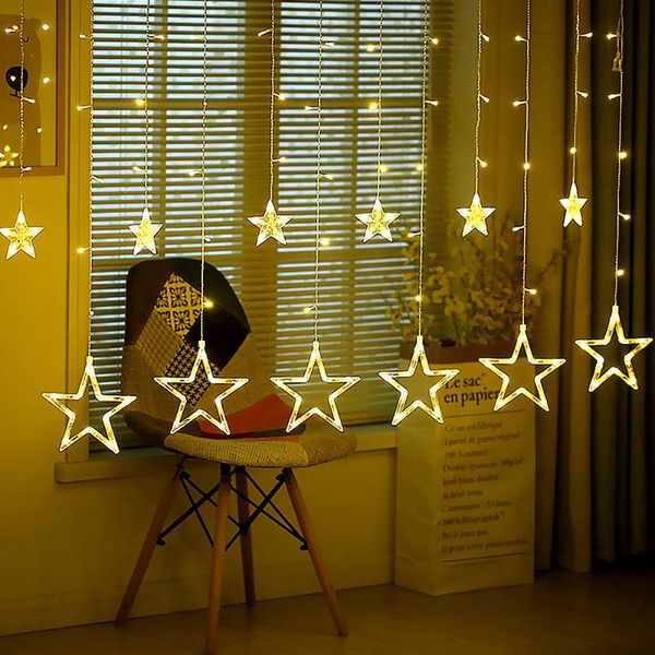 

strings 2.5m 12 led star lights string twinkle garlands eu/us plug christmas lamps holiday party wedding decorative fairy