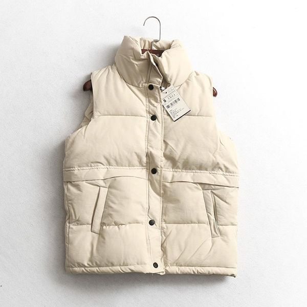 

women's vests korean style solid sleeveless winter keep warm vest coat single women breasted loose thick fashion, Black;white