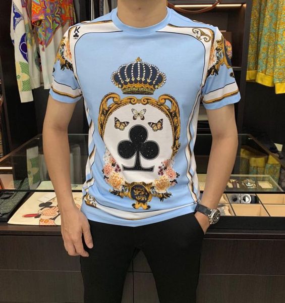 

men's t-shirts uw0651 fashion & tees 2021 runway luxury european design short print party style clothing, White;black