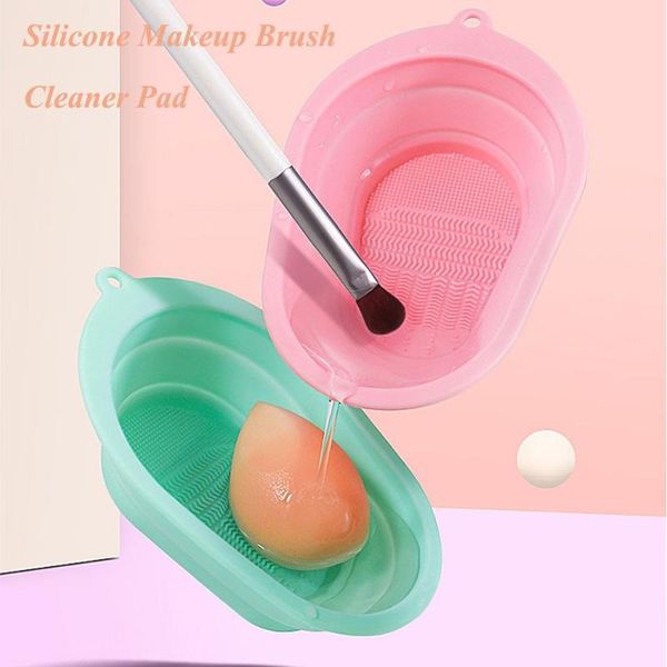 

makeup brushes beauty & health foldable foundation silicone brush cleaner pad cosmetic scrubber board cleaning mat
