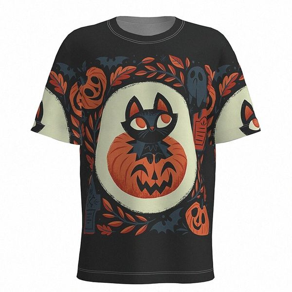 

men's t shirt 3d print graphic animal round neck halloween weekend short sleeve basic black e16a#, White;black