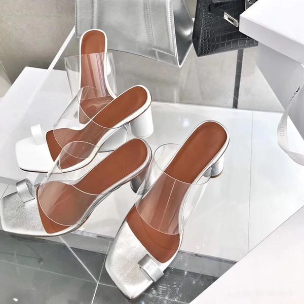

giyu pvc transparent shoes 2021 summer slippers women sandals fashion open toedesign high heels slides party, Black