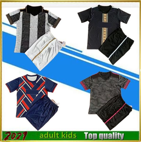 

man and kids 2021 home away soccer jerseys football wear shirt camiseta de fÃºtbol 21/22 men kid kits, Black