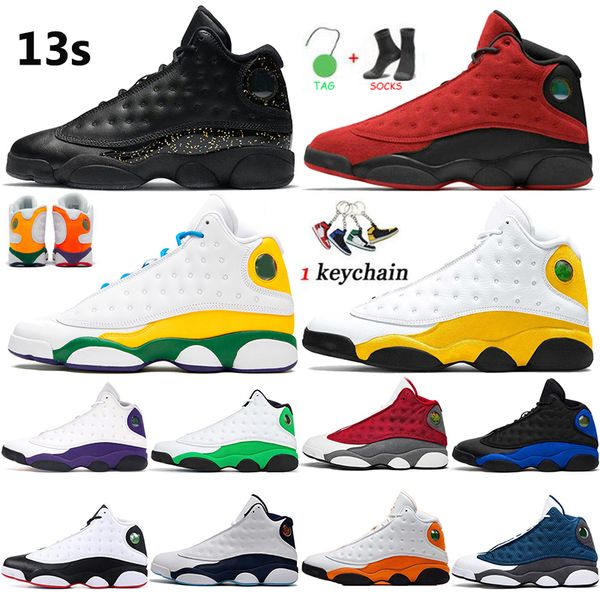 

2021 designer jumpman 13 13s court purple mens women basketball shoes red flint hyper royal university gold reverse bred luxury trainers spo, Black