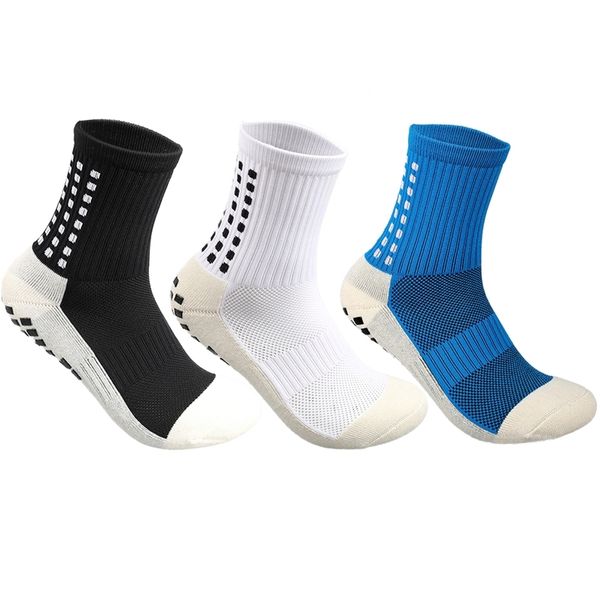 

men soccer baseball socks outdoor breathable running mid-tube football stockings anti slip rubber sole sportswear, Black