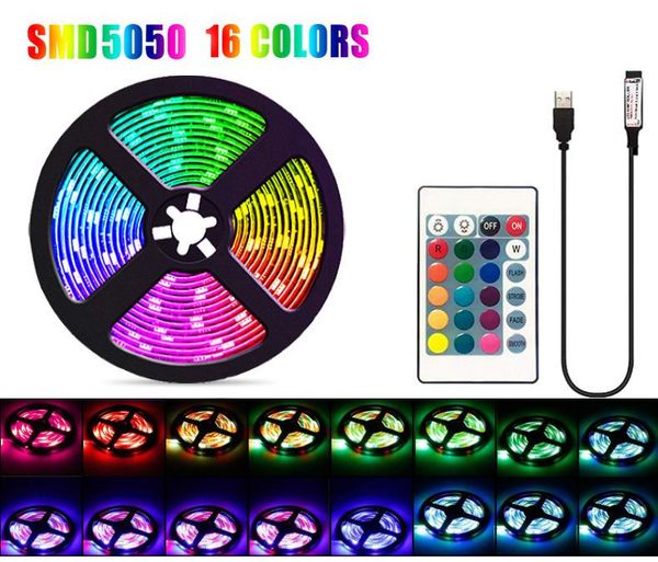 

strips rgb lights with usb 5v colorful tv background decorative bar 24/44 remote control