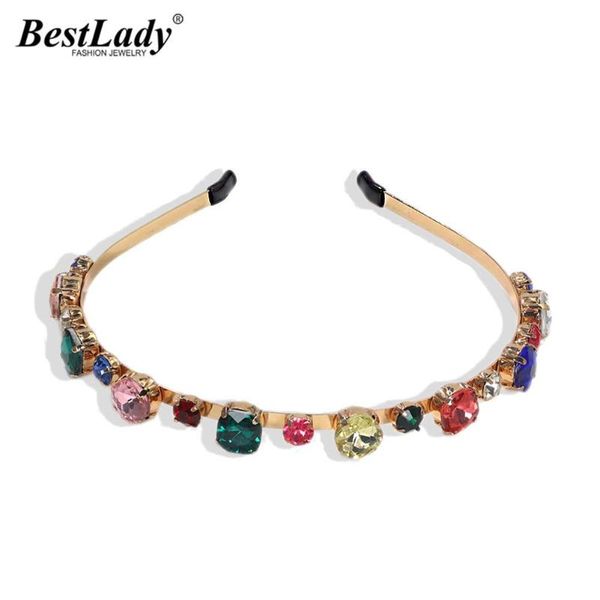 

lady luxury crystal hairbands for women multicolored wholesale bling modern jewelry hair accessories gifts clips & barrettes, Golden;silver