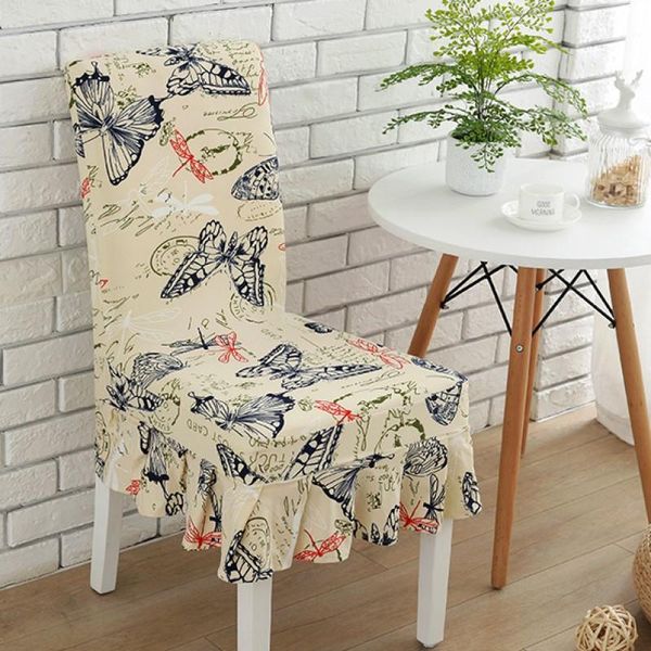 

chair covers flowers with butterfly print stretch for living room -dining room- kitchen furniture home decoration