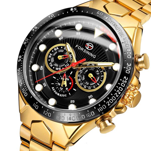 

fashion forecasting men clock male brand car mechanical calendar waterproof sports complete steel pole wars relogio masculino, Slivery;brown