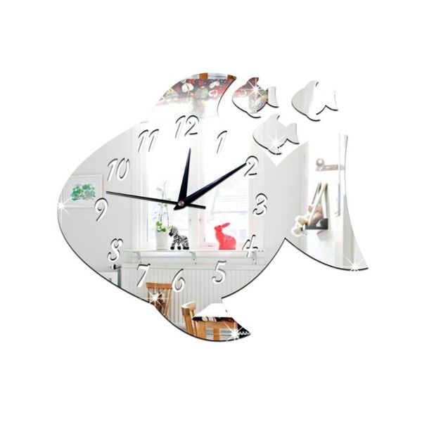

wall clocks d decorative clock children's room fun big fish pattern mirror