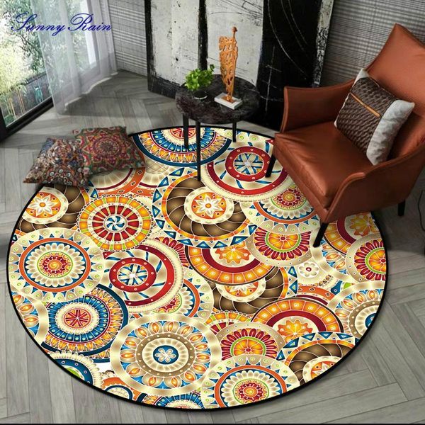 

sunnyrain 1-piece printed area rug for bedroom round rugs living room carpets