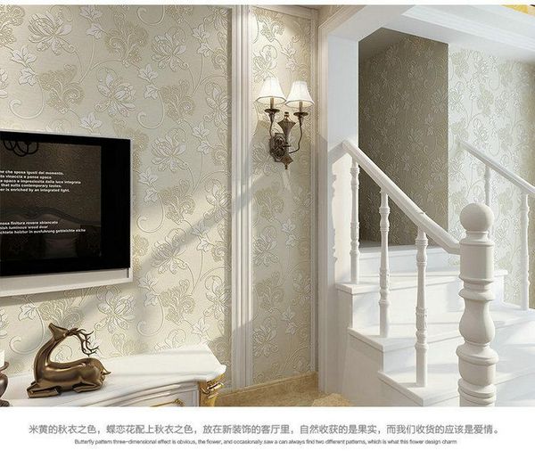 

floral wallpaper for bedroom living room decor non-woven 3d relief thickening butterfly non woven background wall wallpapers