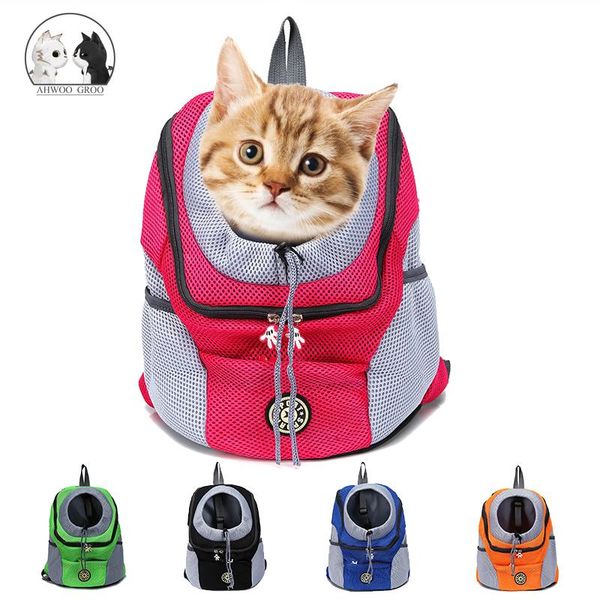 

cat carriers,crates & houses backpack outdoor pet carrier bag dog front out double shoulder portable travel mesh head