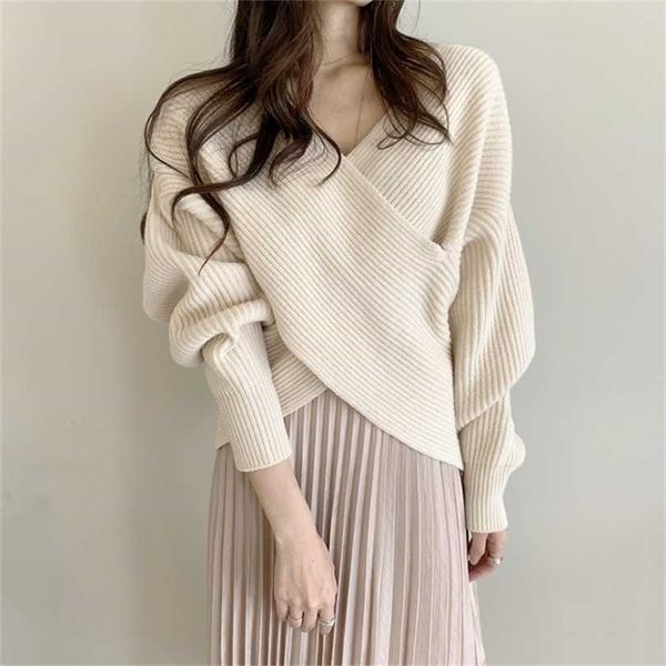 

long sleeves sweater pullover autumn winter ladies korean style fashion knitted women warm elegant plus size 211217, White;black