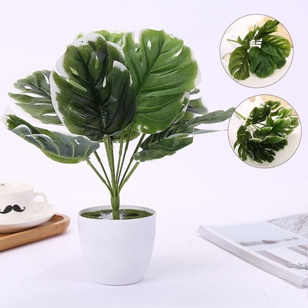 

simulation green plant artificial wedding decoration home decor 9-leaves landscape decorative flowers & wreaths
