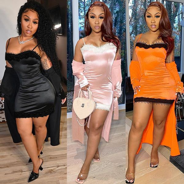 

summer new women's fashion bag hip solid color suspender dress, Black;red