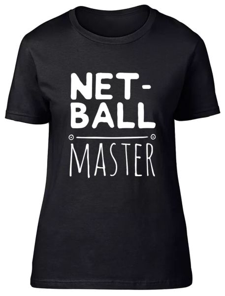 

netball master fitted womens ladies t shirt, White;black