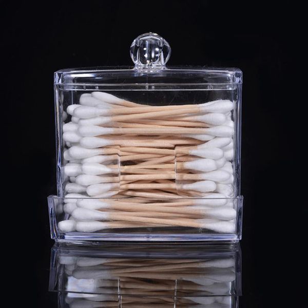 

storage bags acrylic cotton swab box portable transparent pad cosmetic container jewelry
