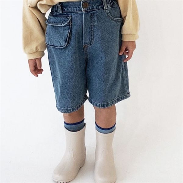 

milancel summer boys shorts denim loose kids pants solid elastic clothes for children 210723, Black
