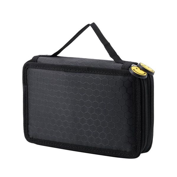 

high capacity holder stationary pencil case pen box storage bag , 2 layers black bags