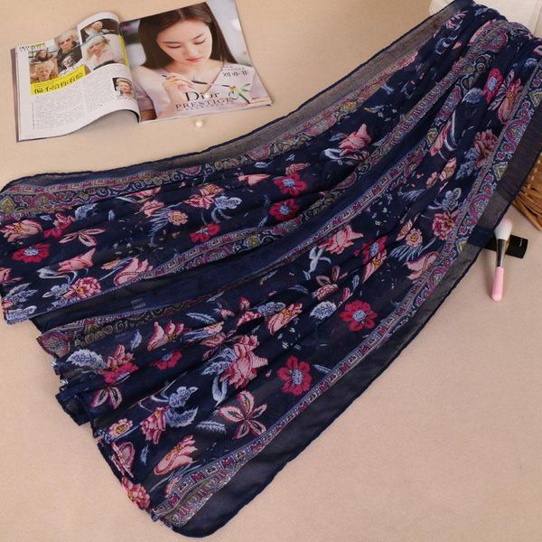 

scarves muslim printing cotton hijab soft crinkle scarf shawls and wraps head women female pashmina turban headband, Blue;gray