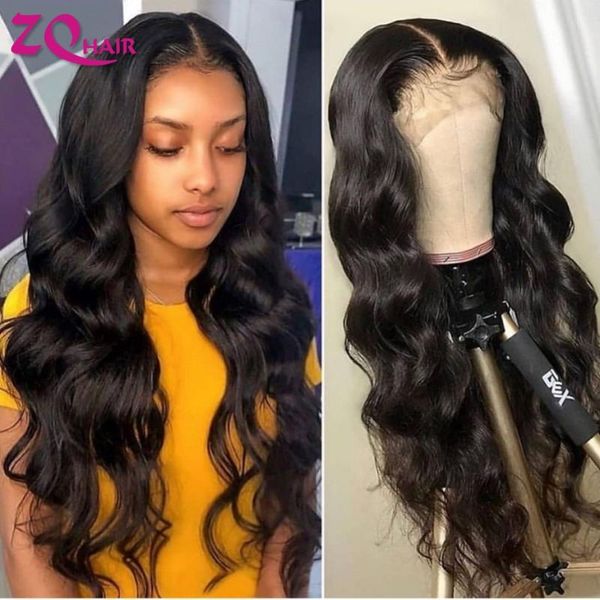 

lace wigs brazilian 13x4 front human hair body wave transparent wig for black women pre plucked closure, Black;brown
