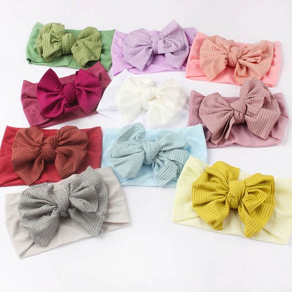 

girls hair accessories baby headbands nylon children headband kids head bands soft bow newborn hairband tie b6969, Slivery;white