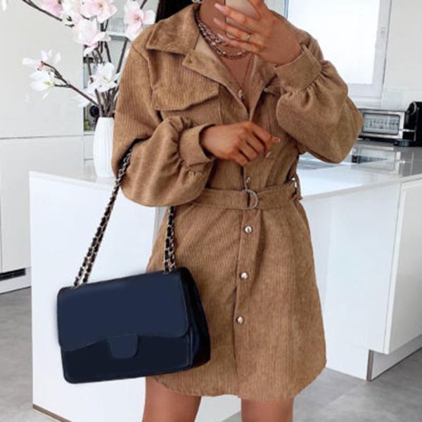 

women's trench coats faux wool thin button lapel coat jacket for women 2021 ladies slim casual long overcoat outwear, Tan;black