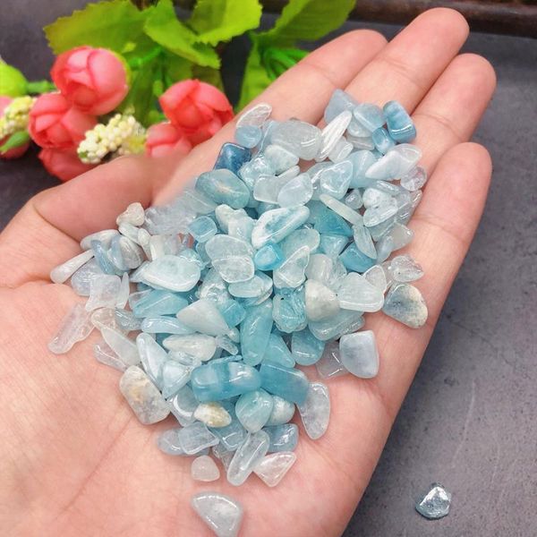 

decorative objects & figurines 50g natural aquamarine tumbled chip stone gravel crystal quartz rock collectible mineral specimen healing gem
