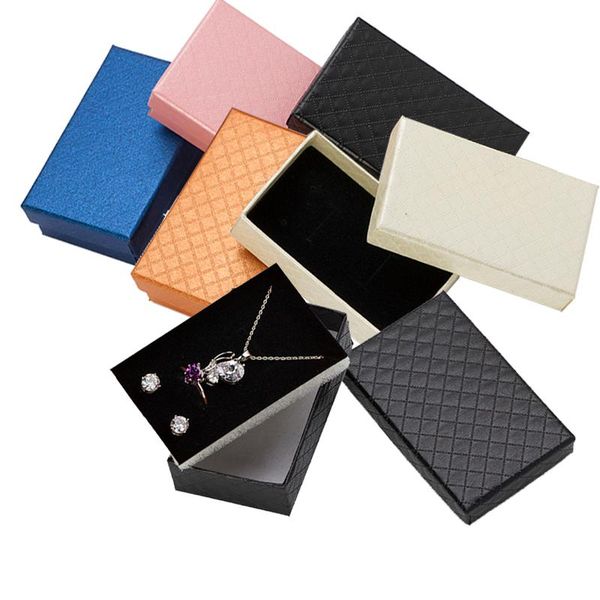 

jewelry pouches, bags 32pcs box 8x5cm necklace ring for multi colors packaging gift boxes earring display black sponge, Pink;blue