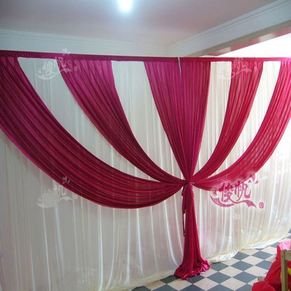 3m * 6m (10ft * 20ft) de alta qualidade gelo de seda de seda cenário cortina roxo decorações de casamento decorações de casamento de decorações de fase de fase cortina DHL