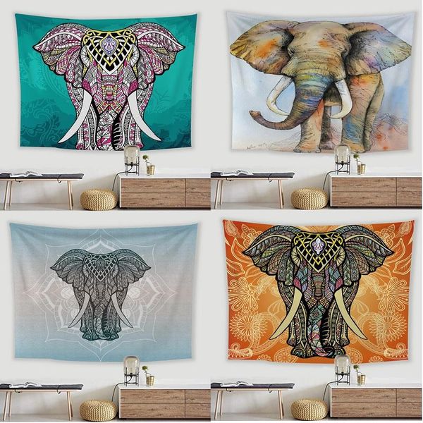 

tapestries elephant tapestry room dorm bedroom wall hanging chinese polyester printed vibrant background cloth decor