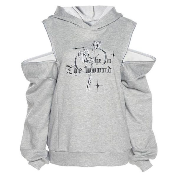 

women's hoodies & sweatshirts fall solid color loose fashion printed hooded long-sleeved sweatshirt, Black