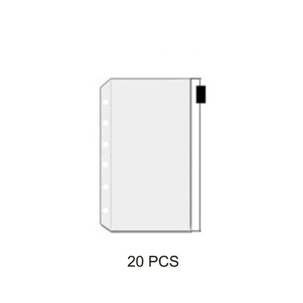 

storage bags transparent pvc card holder a5/a6/a7 binder rings notebook 6 hole bag envelope zipper insert refill document organiser