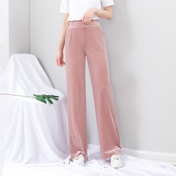 

women's pants & capris high waist pink wide leg women, Black;white