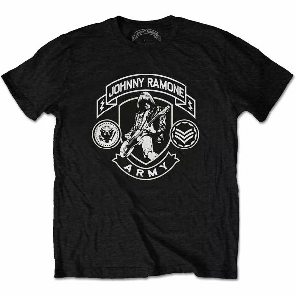 

johnny ramone army official logo t-shirt men unisex, White;black