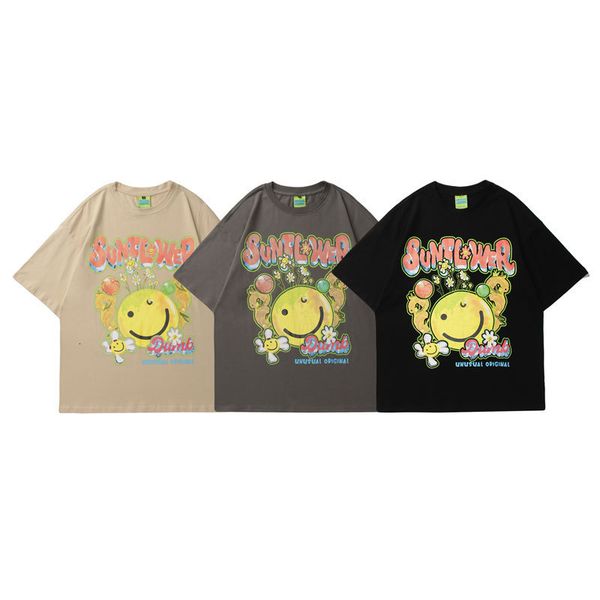 

fashion t shirt impass fun graffiti print short sleeve men's loose lovers oversize 5-sleeve tee, White;black