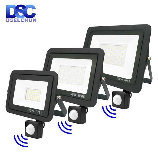 

floodlights focos led pir motion sensor flood light 10w 20w 30w 50w 100w 150w 200w garden outdoor lights floodlight ip66 waterproof lamp