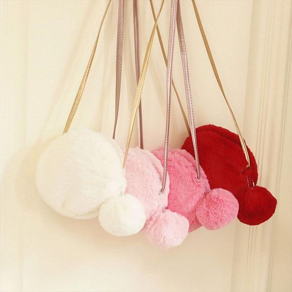 

local stock children girls cute fur school bag small winter kids fashion shoulder bags