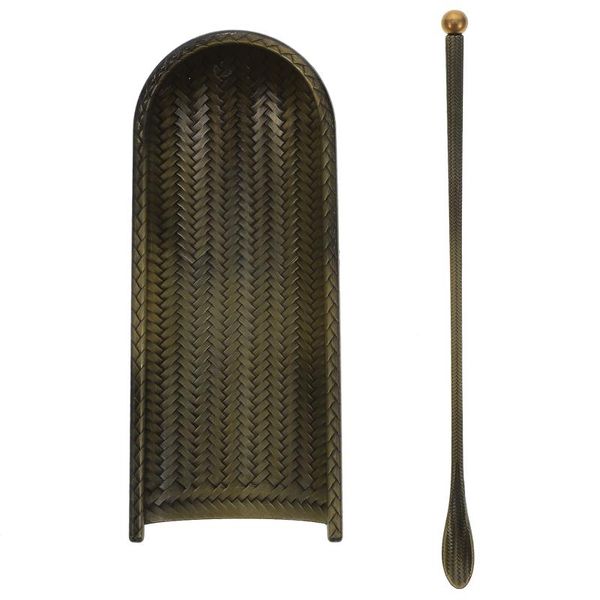 

spoons 1 set alloy imitation bamboo weaving tea spoon shovel needle