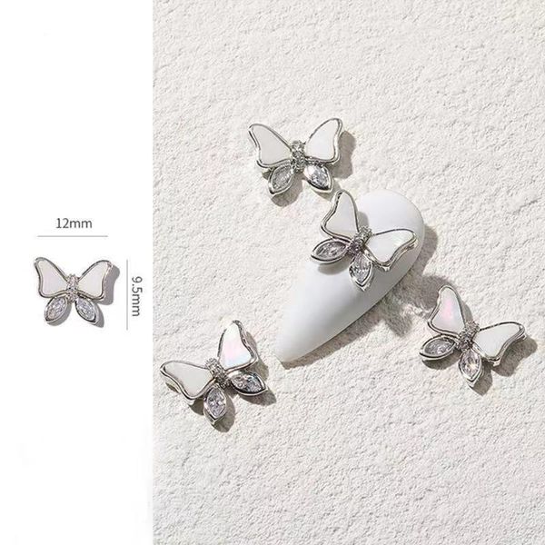 

web celebrity manicure butterfly jewelry japanese zircon shells rotating nail decoration diamond art decorations1, Silver;gold
