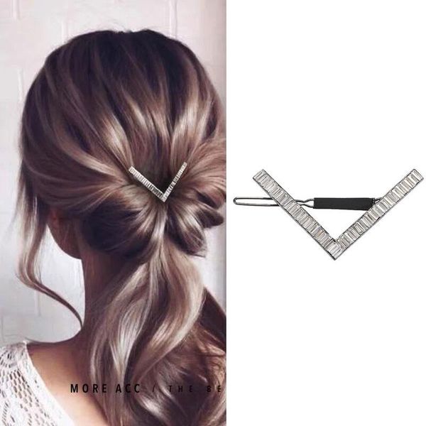 

hair clips & barrettes misananryne fashion luxury crystal women jewelry metal pins wedding ornament geometric accessories, Golden;silver
