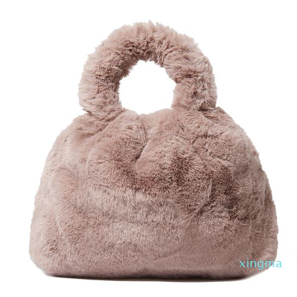 

2021-evening bags simple high-quality plush woman handbag designer fashion solid women's shoulder bag casual messenger ladies