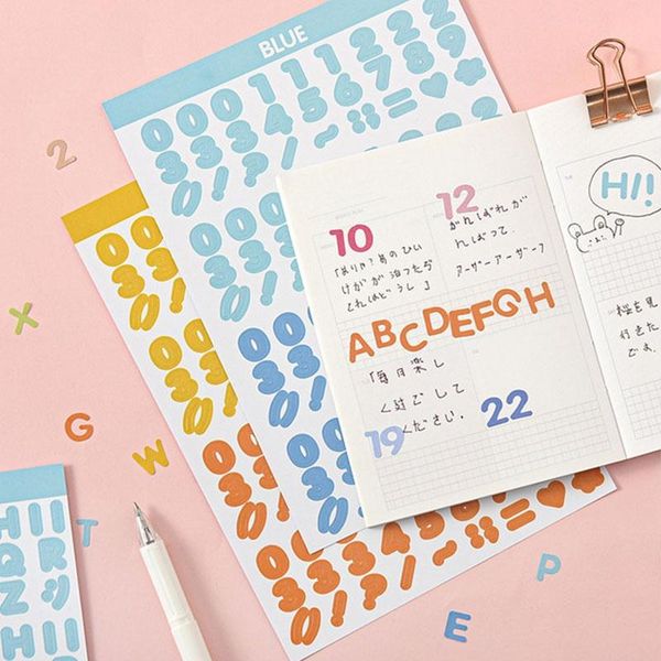 

2sheets/pack self adhesive candy color scrapbooking po alphabet decor letter stickers diy decals gift wrap