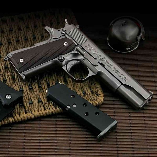 

231: 2.05 colt m1911 shell throwing all metal gun model simulation large alloy toy pistol cannot be fired