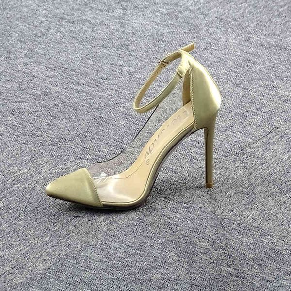 

sandals high heels women's prom wedding shoes lady silver glitter pvc transparent bridal party pump size women 9io1, Black